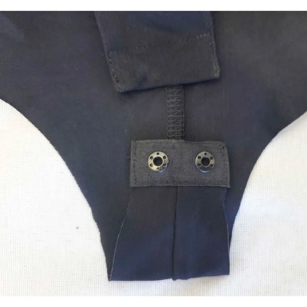 Alexis Womens Pollie Illusion Voulant Bodysuit Lace Top Blouse Navy - NWT M